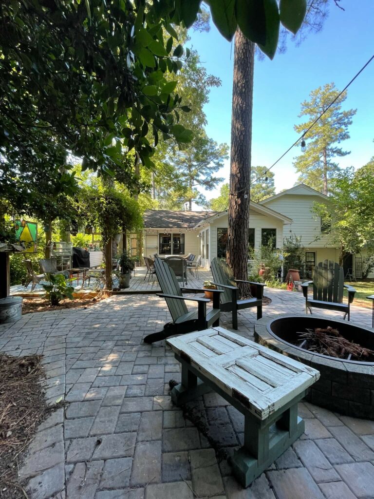 after exterior paint project in Cary, NC back of house in China White