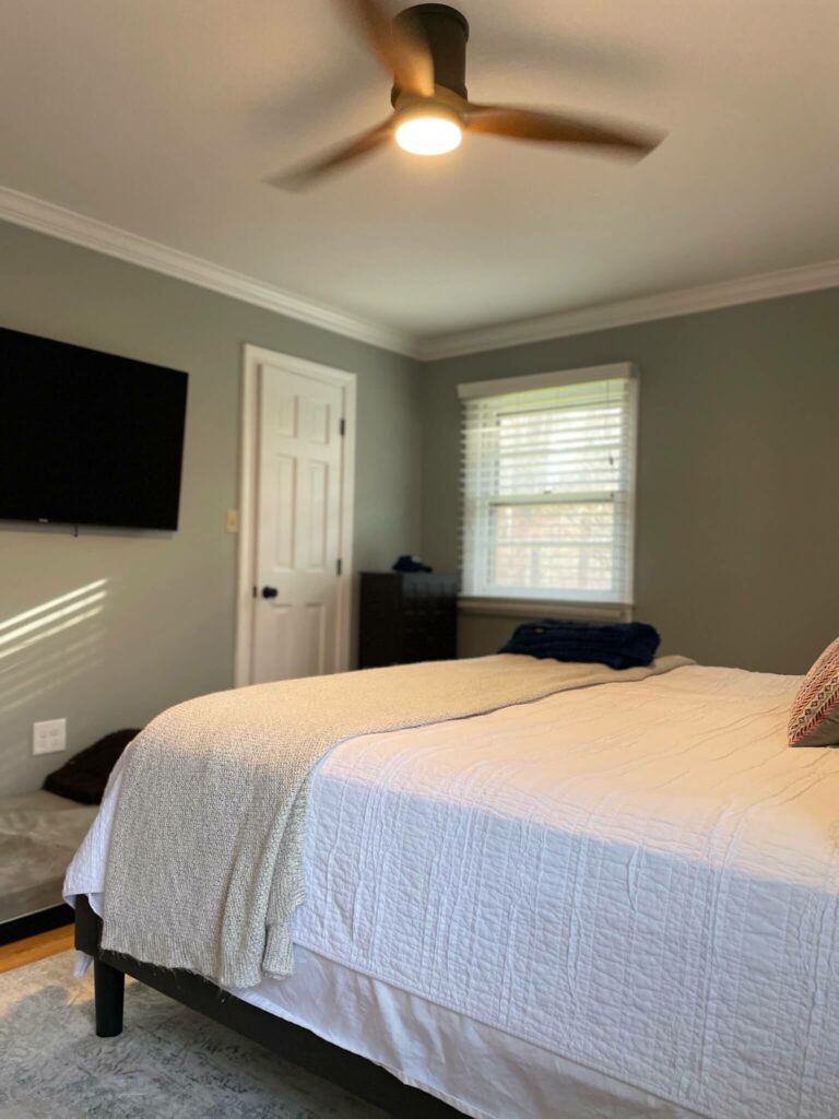 walls painted in Magnetic Gray SW 7058