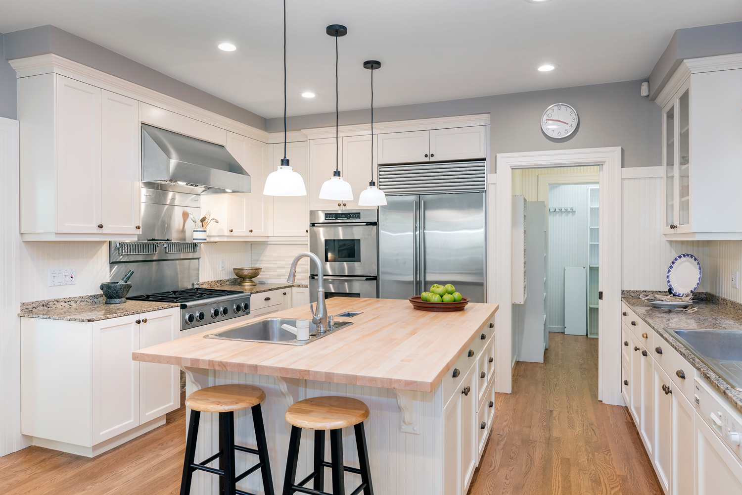 kitchen after cabinet painting in Raleigh, NC