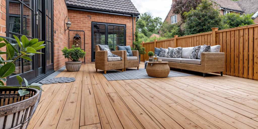 freshly stained deck in Raleigh, NC