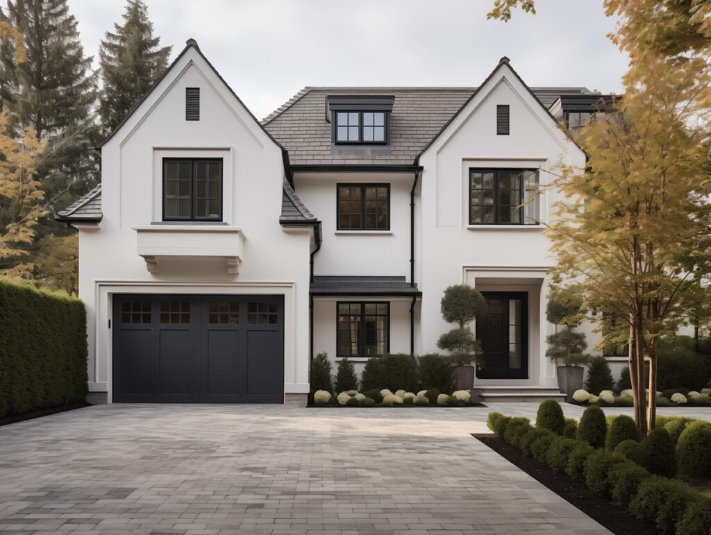 house with white paint and black accents in Raleigh