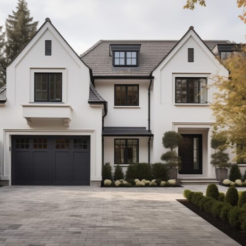 house with white paint and black accents in Raleigh