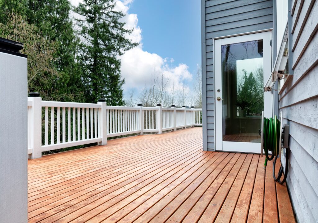 stained wood deck