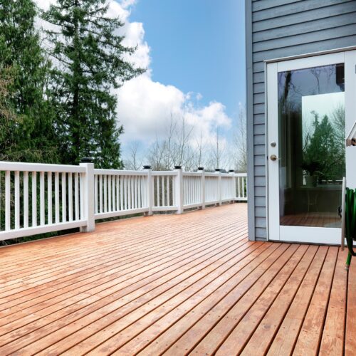 stained wood deck