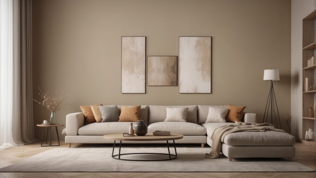 living room with warm neutral paint trend for 2026