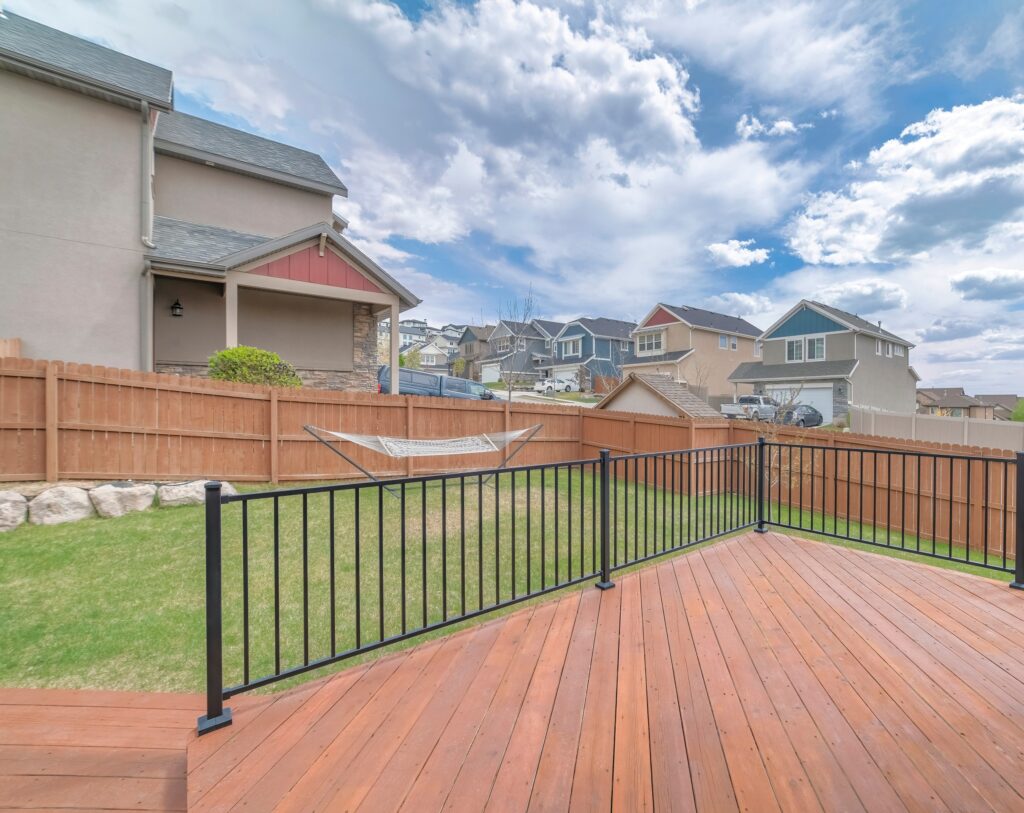 deck and fence stained at same time