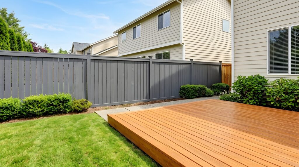 stained wooden deck