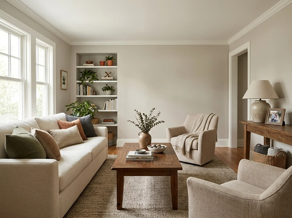 Modern Grey SW 7632 in living room
