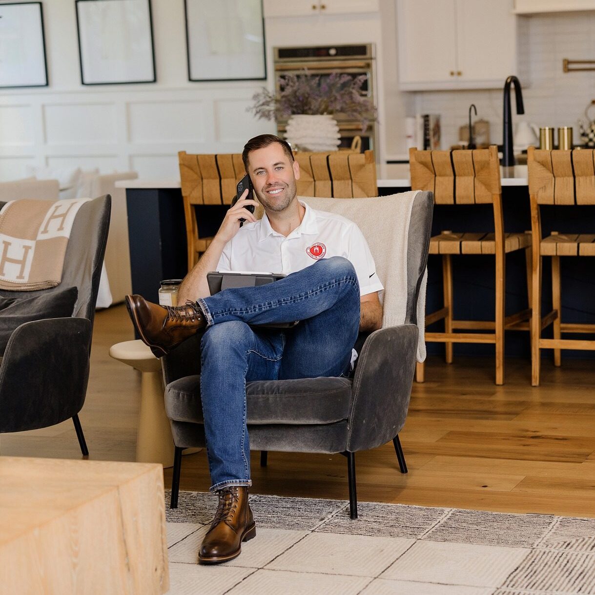 Oak City Coatings Owner Nick O'Keefe sitting in Raleigh home.
