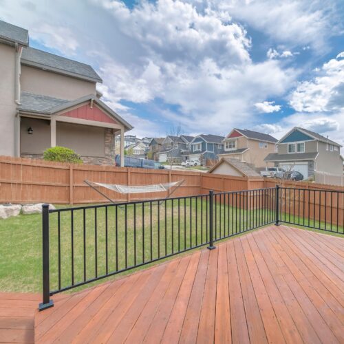 deck and fence stained at same time