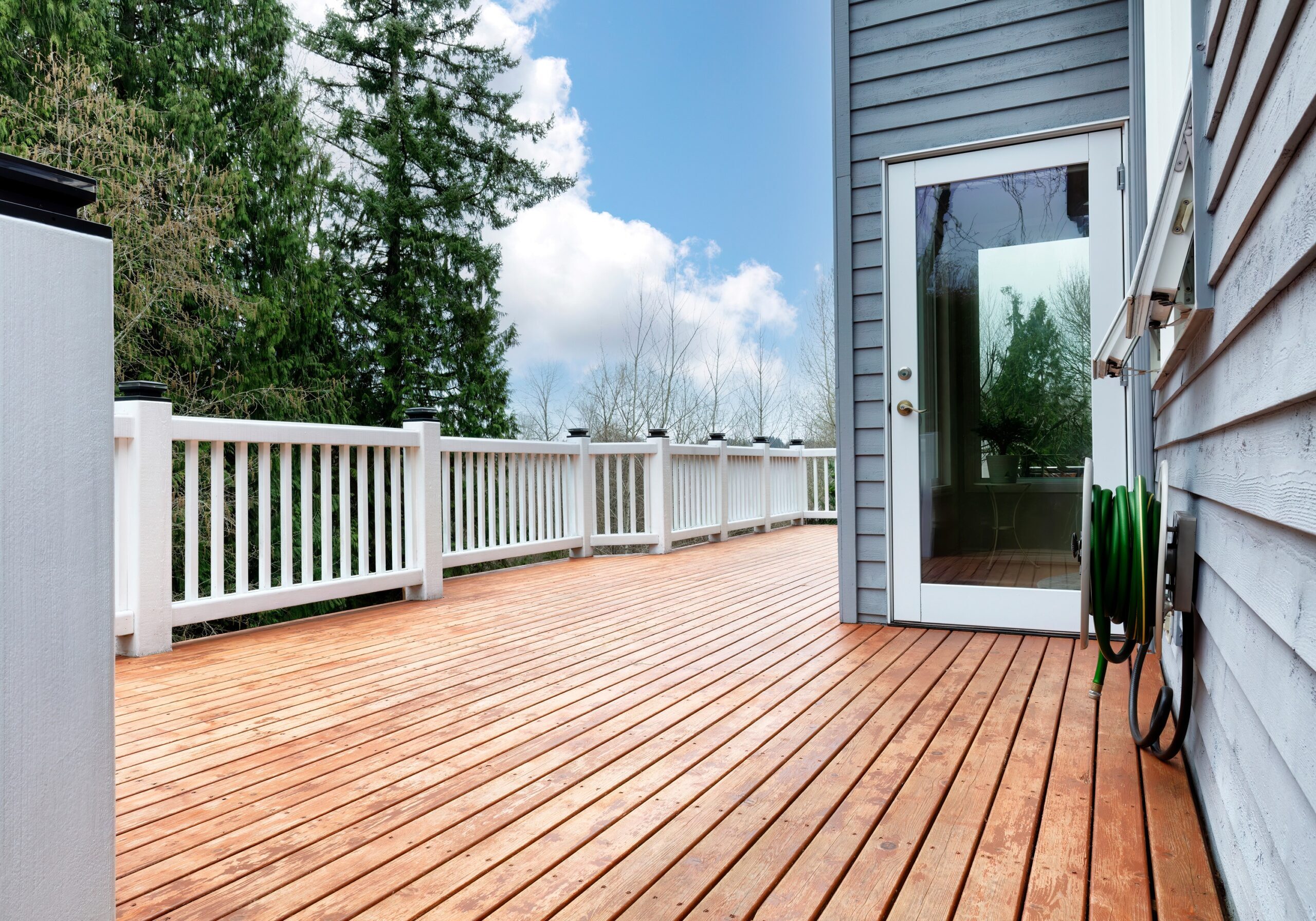stained wood deck