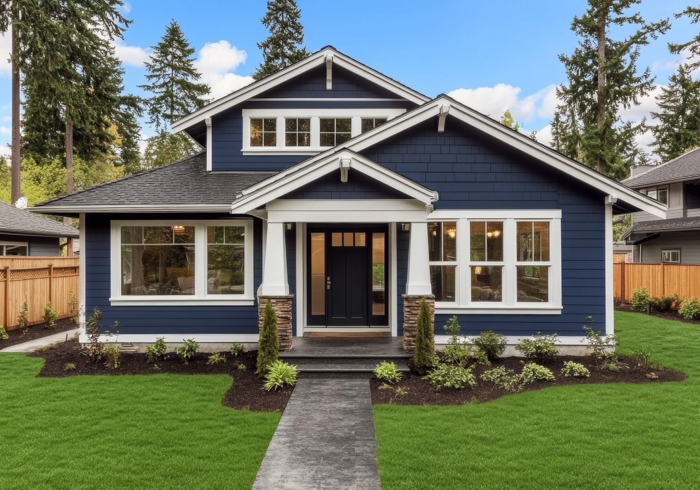 blue painted exterior in Raleigh NC