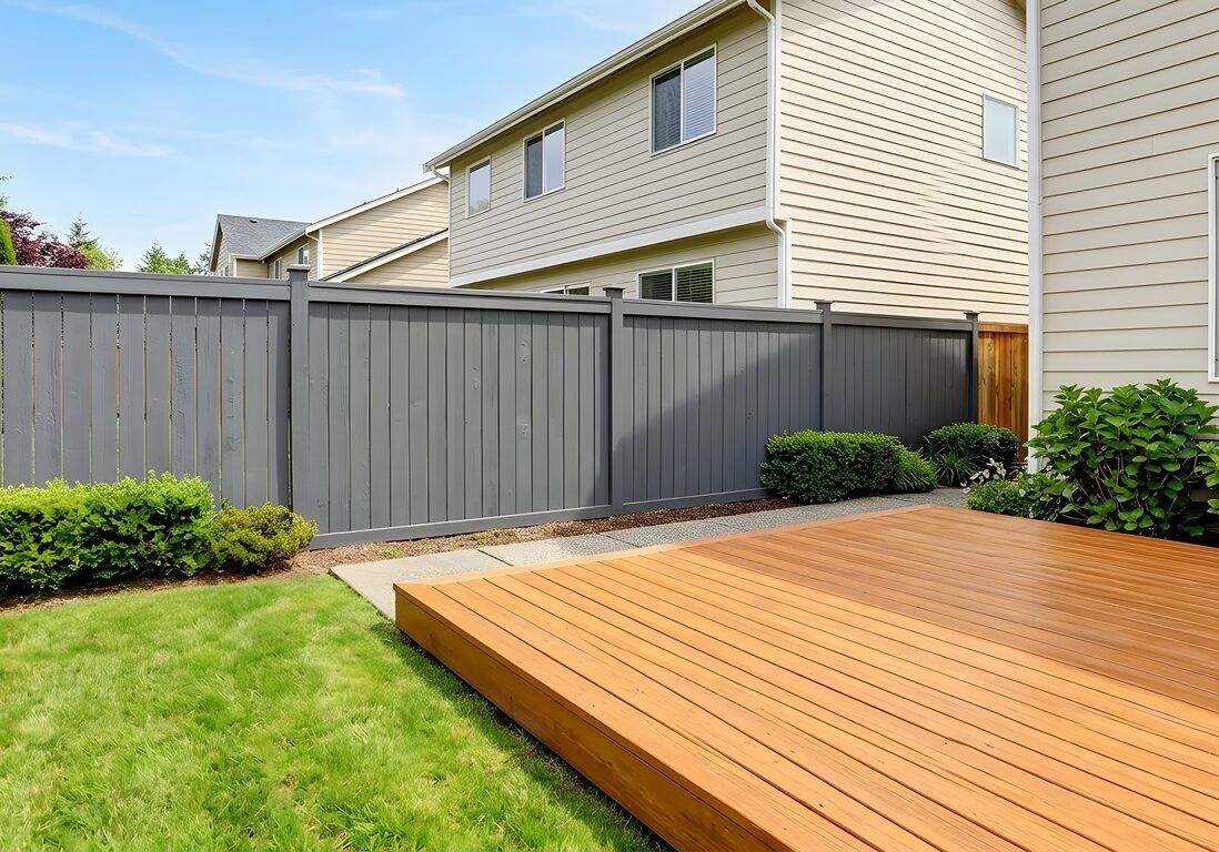 stained wooden deck